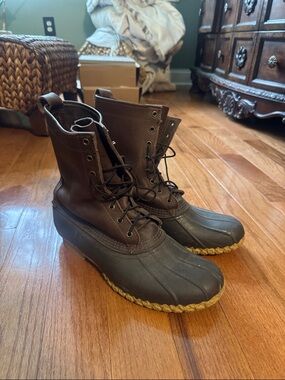 L.L. Bean Men's Brown Waterproof Duck Boots Size 12